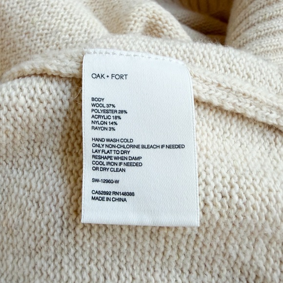 OAK + FORT • Wool-Blend Oversized Turtleneck Sweater in Fog - Picture 9 of 9